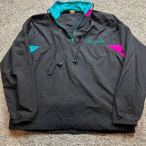 Vintage Lake Tahoe Windbreaker OSFA 90s Colorblock Pullover Anorak Jacket